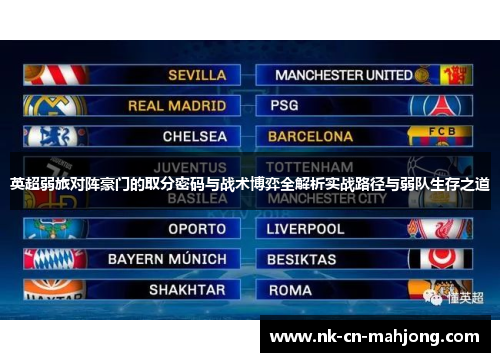 英超弱旅对阵豪门的取分密码与战术博弈全解析实战路径与弱队生存之道